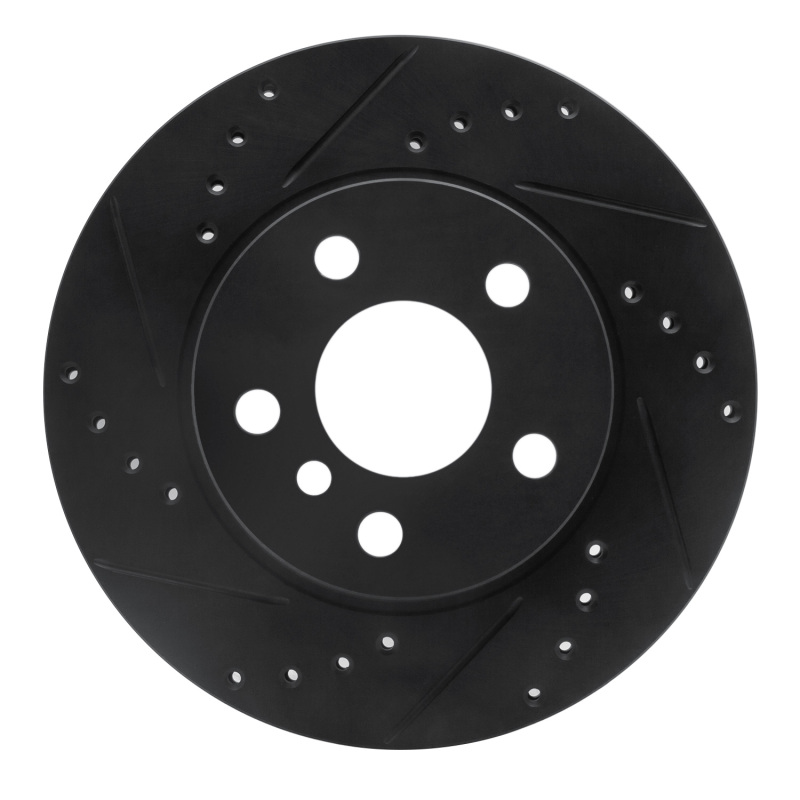 BMW i3 Brake Rotor (1) - Front Left - R1 Concepts - Drilled & Slotted - Black - `14-`21